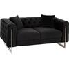ΚΑΝΑΠΕΣ τ.CHESTERFIELD MOBAR HM3262.04 ΜΑΥΡΟ ΒΕΛΟΥΔΟ-ΜΕΤΑΛΛΙΚΑ ΠΟΔΙΑ 154x85x68Υεκ