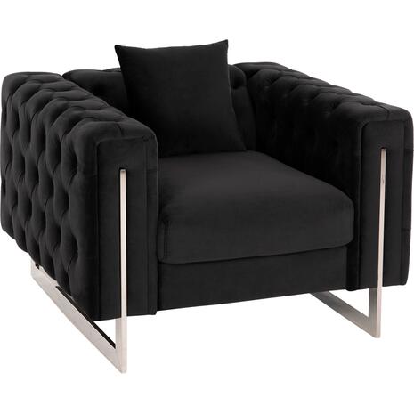 ΠΟΛΥΘΡΟΝΑ τ.CHESTERFIELD MOBAR HM3261.04 ΜΑΥΡΟ ΒΕΛΟΥΔΟ-ΜΕΤΑΛΛΙΚΑ ΠΟΔΙΑ 99x86,5x77Υεκ (Μαύρο)