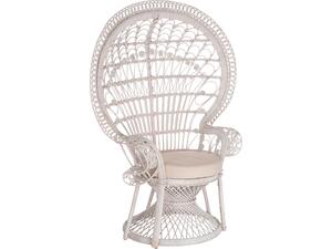 ΠΟΛΥΘΡΟΝΑ ROYAL PEACOCK HM9342.02 RATTAN ΣΕ ΛΕΥΚΟ-ΜΑΞΙΛΑΡΙ ΛΕΥΚΟ 114x72x150Yεκ. (Λευκό)