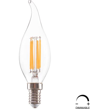 ΛΑΜΠΤΗΡΑΣ HM4047.01 ΣΤΥΛ ΦΛΟΓΑ LED FILAMENT 6W E14 3000K ΔΙΑΦΑΝΟ DIMMABLE