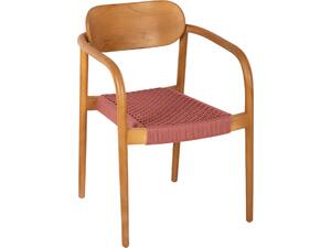 ΠΟΛΥΘΡΟΝΑ OSLO HM9636.06 ΞΥΛΟ TEAK ΦΥΣΙΚΟ & ΡΟΖ ΣΧΟΙΝΙ 55x54x80Yεκ.