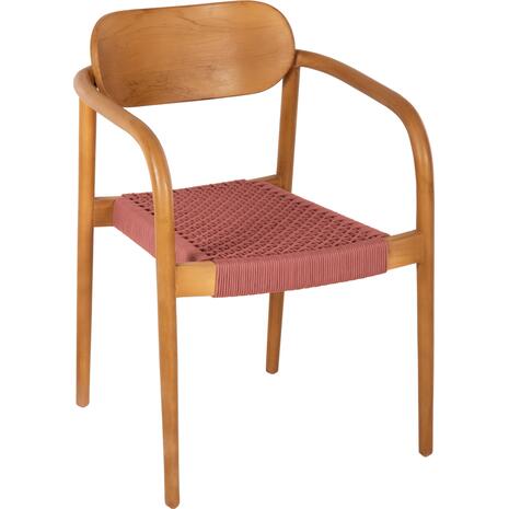 ΠΟΛΥΘΡΟΝΑ OSLO HM9636.06 ΞΥΛΟ TEAK ΦΥΣΙΚΟ & ΡΟΖ ΣΧΟΙΝΙ 55x54x80Yεκ.