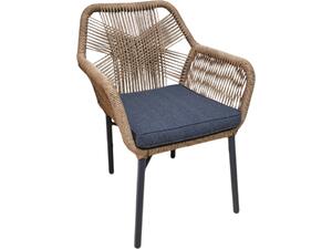 ΠΟΛΥΘΡΟΝΑ TOPIN HM6048.03 ΑΛΟΥΜΙΝΙΟ ΑΝΘΡΑΚΙ-P.E. RATTAN ΜΠΕΖ-ΜΑΞΙΛΑΡΙ ΑΝΘΡΑΚΙ