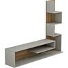 ΣΥΝΘΕΤΟ ΤΗΛΕΟΡΑΣΗΣ EDELIE HM8908.14 ΜΕΛΑΜΙΝΗ ΓΚΡΙ STONE TEXTURE-ΦΥΣΙΚΟ 150x29,5x120Υεκ.