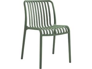 MODA-W Καρέκλα Στοιβαζόμενη, PP - UV Protection, Απόχρωση Πράσινο (Ε3801,4W)