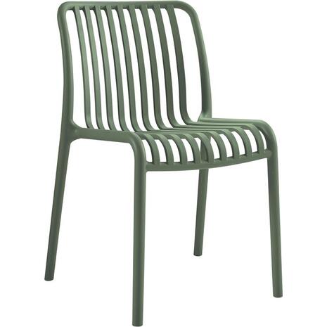 MODA-W Καρέκλα Στοιβαζόμενη, PP - UV Protection, Απόχρωση Πράσινο (Ε3801,4W)