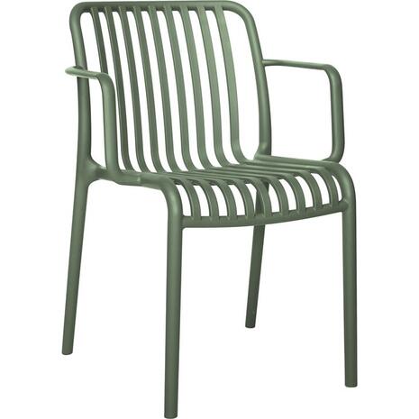 MODA-H Πολυθρόνα Στοιβαζόμενη, PP - UV Protection Απόχρωση Πράσινο (Ε3800,4Η)