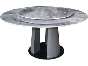 LAZY SUSAN Τραπέζι με κεντρική Περιστρεφόμενη επιφάνεια, Βάση Μέταλλο-Επιφάνεια Μάρμαρο (ΕΜ784,1)