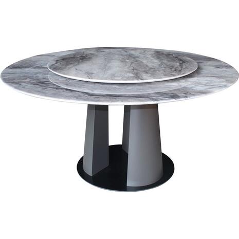 LAZY SUSAN Τραπέζι με κεντρική Περιστρεφόμενη επιφάνεια, Βάση Μέταλλο-Επιφάνεια Μάρμαρο (ΕΜ784,1)
