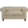 CHESTERFIELD York Kαναπές 2Θέσιος Σαλονιού - Καθιστικού, Ύφασμα Απόχρωση Μπεζ (Ε942,21)