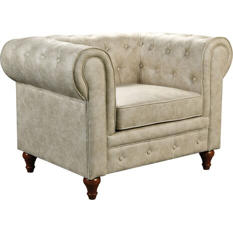 CHESTERFIELD York Πολυθρόνα Σαλονιού - Καθιστικού, Ύφασμα Απόχρωση Μπεζ (Ε942,11)