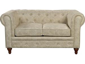 CHESTERFIELD York Kαναπές 2Θέσιος Σαλονιού - Καθιστικού, Ύφασμα Απόχρωση Μπεζ (Ε942,21)