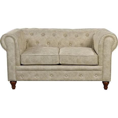 CHESTERFIELD York Kαναπές 2Θέσιος Σαλονιού - Καθιστικού, Ύφασμα Απόχρωση Μπεζ (Ε942,21)
