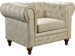 CHESTERFIELD York Πολυθρόνα Σαλονιού - Καθιστικού, Ύφασμα Απόχρωση Μπεζ (Ε942,11)