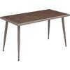 SERRANO Τραπέζι Κήπου-Βεράντας Μέταλλο Βαφή Sand Beige, Polywood Καρυδί (Ε6891,1)