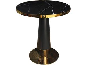 OLIVE Τραπέζι Βαφή Μαύρο-Gold, Επιφάνεια Sintered Stone Black Marble (ΕΜ789,1)