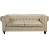 CHESTERFIELD York Kαναπές 3Θέσιος Σαλονιού - Καθιστικού, Ύφασμα Απόχρωση Μπεζ (Ε942,31)