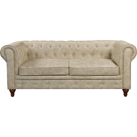 CHESTERFIELD York Kαναπές 3Θέσιος Σαλονιού - Καθιστικού, Ύφασμα Απόχρωση Μπεζ (Ε942,31)
