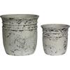 FLOWER POT-15 Set 2 τεμαχίων, Cement Απόχρωση Antique White (Ε6315,S)