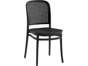 FLORENCE Καρέκλα PP Μαύρο, PP Rattan Μαύρο, Στοιβαζόμενη (Ε387,3)