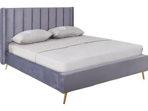 PASSION  Κρεβάτι Διπλό για Στρώμα 160x200cm, Ύφασμα Velure Απόχρωση Γκρι (Ε8803,2)