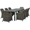ESPERIA Set Τραπεζαρία Κήπου ALU,Wicker Grey Brown-Ανθρακί: Τραπέζι 230x100 + 8 Πολυθρόνες (Ε6869,8)