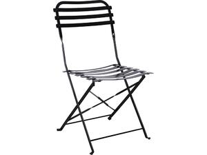 ΖΑΠΠΕΙΟΥ Καρέκλα Κήπου - Βεράντας, Πτυσσόμενη, Μέταλλο Βαφή Μαύρο (σετ 2 τεμαχίων) (Ε517,7W)