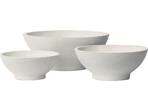 FLOWER POT-9  Set 3 τεμαχίων Απόχρωση Milk White (Ε6308,S)