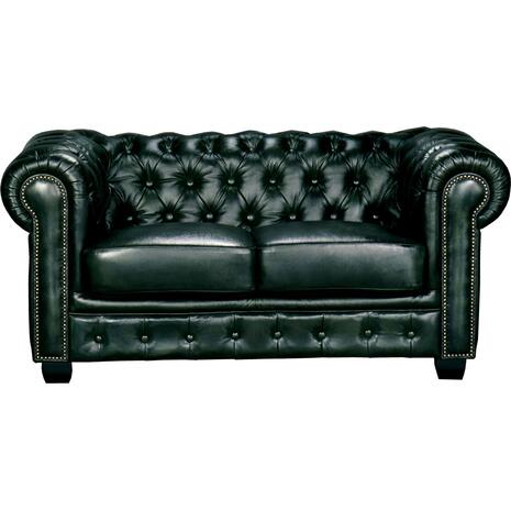 CHESTERFIELD Birmingham Καναπές 2Θέσιος Σαλονιού Καθιστικού,Δέρμα Antique Green (Ε9574,23)