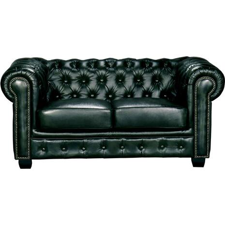 CHESTERFIELD Birmingham Καναπές 2Θέσιος Σαλονιού Καθιστικού,Δέρμα Antique Green (Ε9574,23)