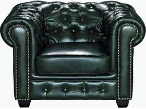 CHESTERFIELD Birmingham Πολυθρόνα Σαλονιού Καθιστικού,Δέρμα Antique Green (Ε9574,13)