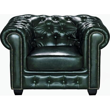 CHESTERFIELD Birmingham Πολυθρόνα Σαλονιού Καθιστικού,Δέρμα Antique Green (Ε9574,13)