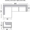 SECTOR Καναπές Σαλονιού Δεξιά Γωνία, Ανακλινόμενα Κεφαλάρια, Pu Άσπρο (Ε989,5R)
