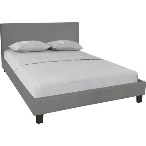 WILTON Κρεβάτι Διπλό, για Στρώμα 160x200cm, Ύφασμα Γκρι (Ε8054,F2)