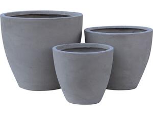 FLOWER POT-3  Set 3 τεμαχίων Cement Grey (Ε6302,S)