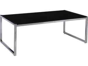 ACTION Τραπεζάκι Σαλονιού - Καθιστικού 120x60cm Inox - Μαυρό Γυαλί 8mm (ΕΜ748,1)