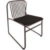 STRIPE Καρέκλα Κήπου Βεράντας, Μέταλλο Βαφή Sand Brown, Μαξιλάρι PU Μαύρο (Ε540,3)