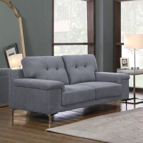 NOTE Kαναπές Σαλονιού - Καθιστικού 2Θέσιος, Ύφασμα Water Repellent Μπλε - Γκρι (Ε965,21)