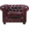 CHESTERFIELD Birmingham Πολυθρόνα Σαλονιού Καθιστικού, Δέρμα Antique Red (Ε9574,14)