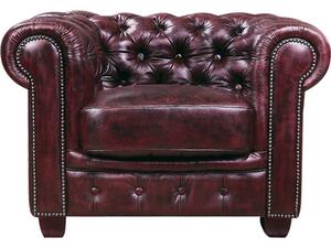CHESTERFIELD Birmingham Πολυθρόνα Σαλονιού Καθιστικού, Δέρμα Antique Red (Ε9574,14)