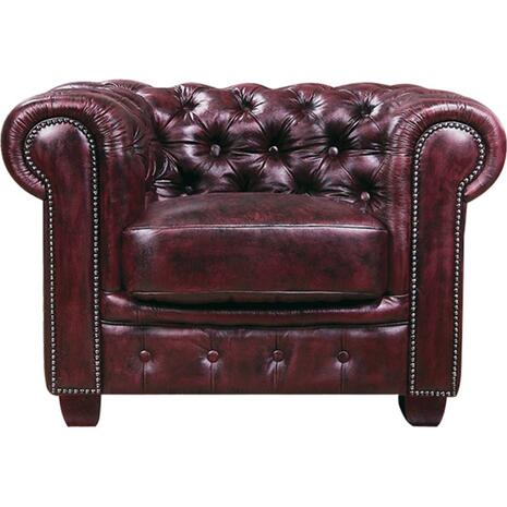 CHESTERFIELD Birmingham Πολυθρόνα Σαλονιού Καθιστικού, Δέρμα Antique Red (Ε9574,14)