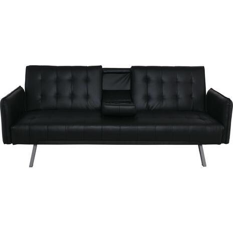 WELLS Καναπές - Κρεβάτι Σαλονιού - Καθιστικού Pu Μαύρο (Ε9681,2)