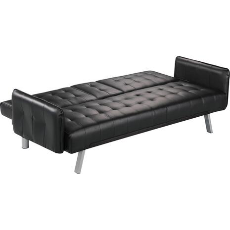 WELLS Καναπές - Κρεβάτι Σαλονιού - Καθιστικού Pu Μαύρο (Ε9681,2)