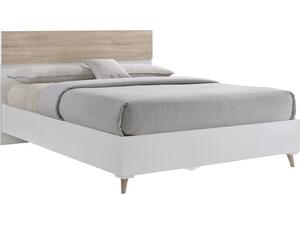 ALIDA Κρεβάτι Διπλό για Στρώμα 160x200cm, Απόχρωση Sonoma - Άσπρο (Ε7349,2)