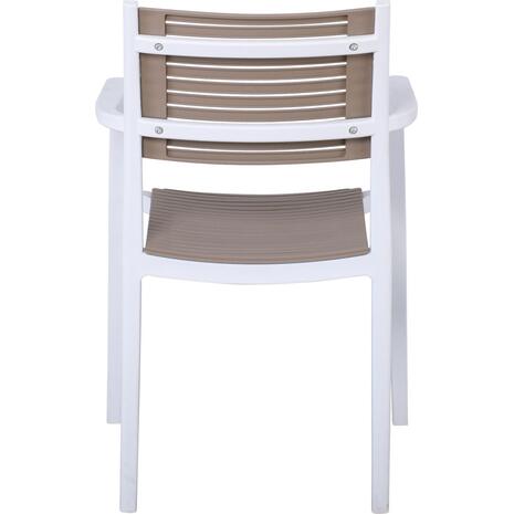 AKRON Πολυθρόνα PP-UV Άσπρο - Sand Beige (Ε350,11)