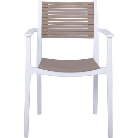 AKRON Πολυθρόνα PP-UV Άσπρο - Sand Beige (Ε350,11)