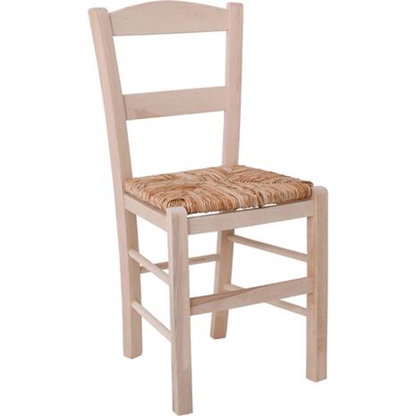 ΣΥΡΟΣ Καρέκλα Οξιά Βαφή Εμποτισμού Φυσικό, Κάθισμα Ψάθα (Ρ950,Ε1)