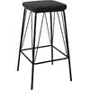 PANTON Σκαμπό BAR, Μέταλλο Βαφή Μαύρο, PU Απόχρωση Vintage Black (σετ 2 τεμαχίων) (ΕΜ779,3)