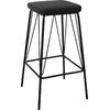 PANTON Σκαμπό BAR, Μέταλλο Βαφή Μαύρο, PU Απόχρωση Vintage Black (σετ 2 τεμαχίων) (ΕΜ779,3)