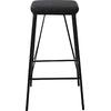 PANTON Σκαμπό BAR, Μέταλλο Βαφή Μαύρο, PU Απόχρωση Vintage Black (σετ 2 τεμαχίων) (ΕΜ779,3)